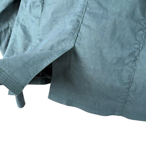 Eileen Fisher Linen Open Front Blazer Lightweight Jacket in Slate Blue, XS P - Picture 9 of 11